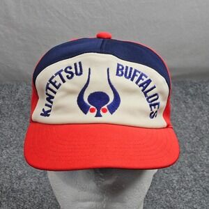 Kintetsu Buffaloes Snapback Hat Vintage Japan Baseball Trucker Cap Red Blue M/L